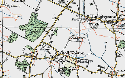 Old map of Wood Norton in 1921