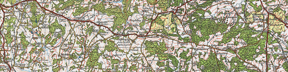 Old map of Brightling Down in 1920