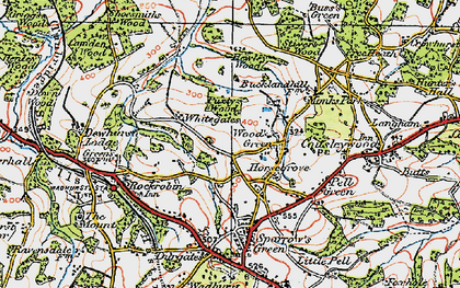 Old map of Wood's Green in 1920