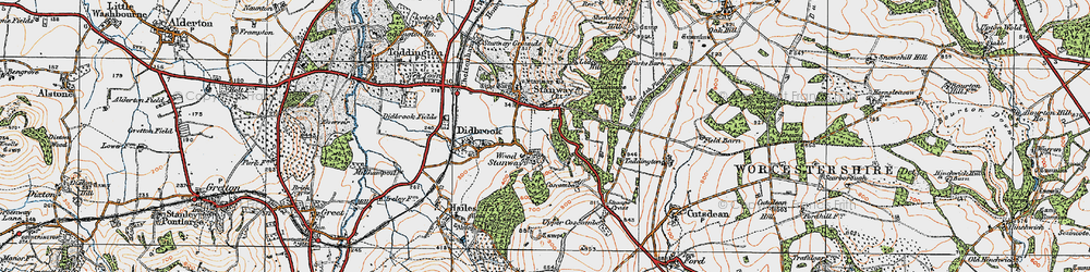 Old map of Wood Stanway in 1919