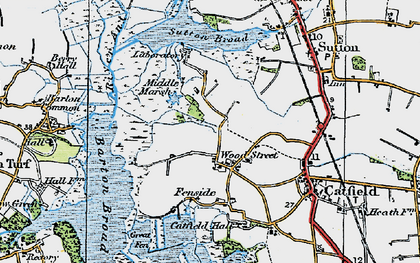 Old map of Barton Broad in 1922