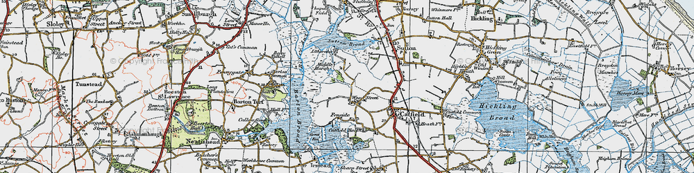 Old map of Barton Broad in 1922