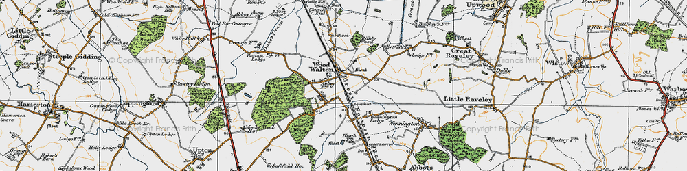 Old map of Wood Walton in 1920