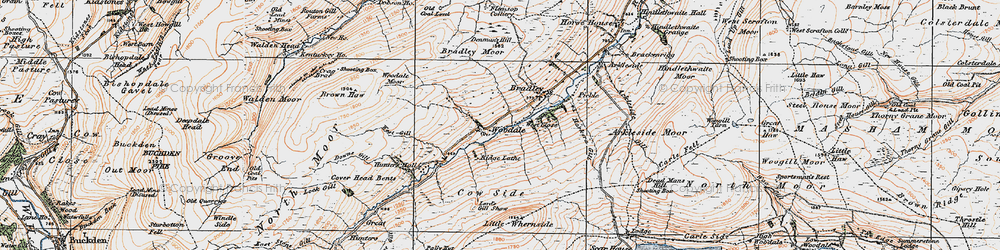 Old map of Angram Reservoir in 1925