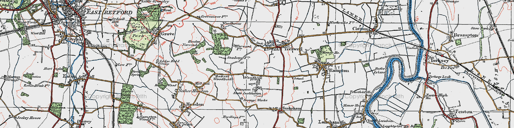 Old map of Woodbeck in 1923