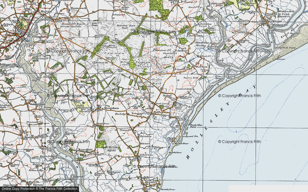 Old Map of Woodbridge Walk, 1921 in 1921