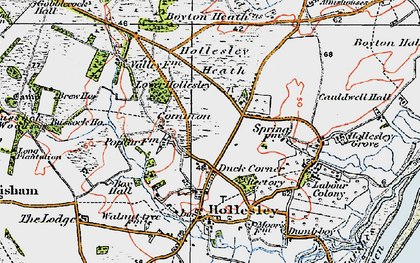 Old map of Woodbridge Walk in 1921