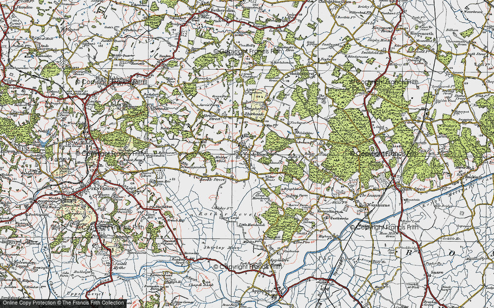 Old Map of Woodchurch, 1921 in 1921