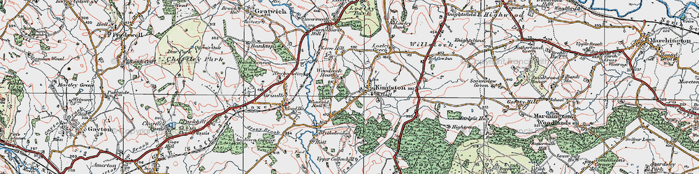 Old map of Woodcock Heath in 1921