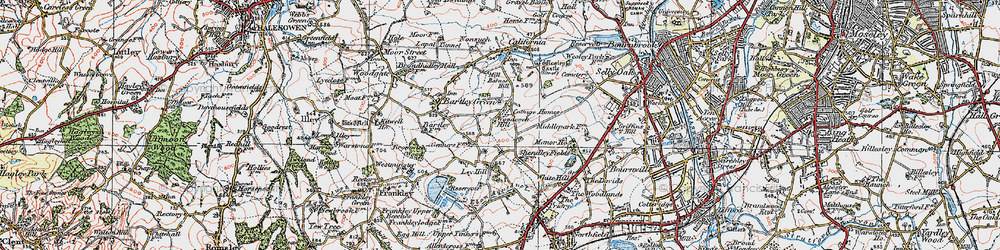 Old map of Woodcock Hill in 1921