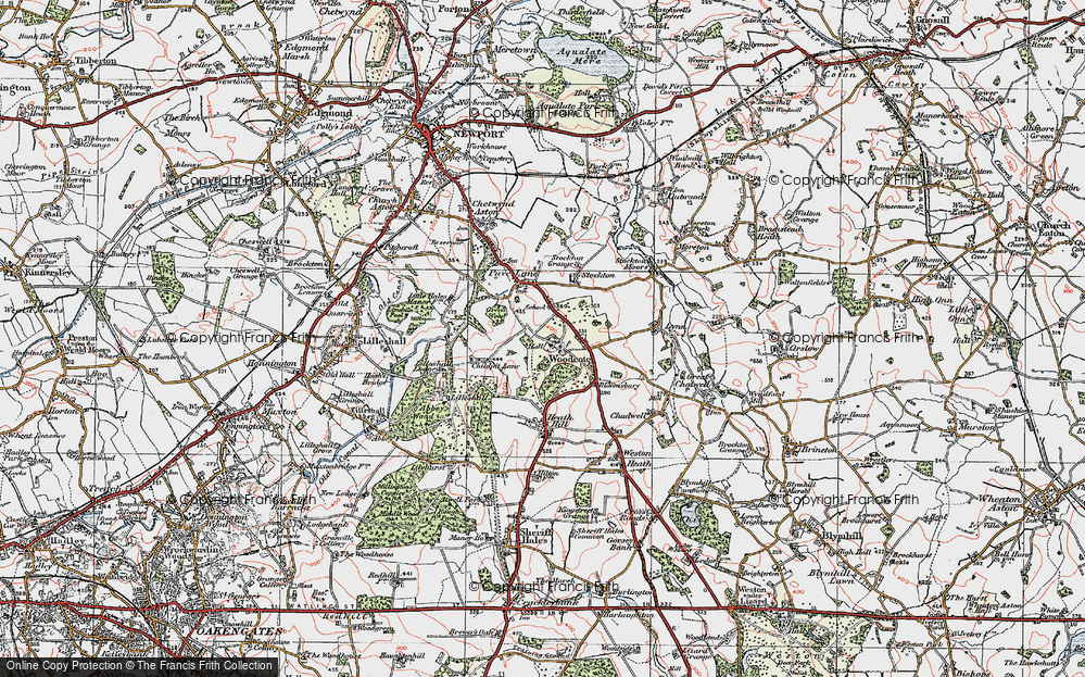Old Map of Woodcote, 1921 in 1921