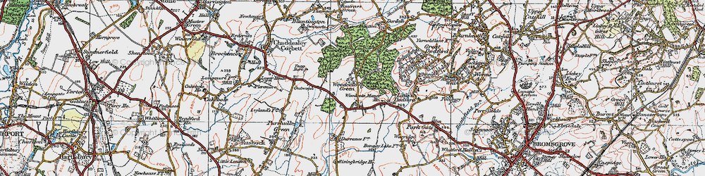 Old map of Woodcote Green in 1919