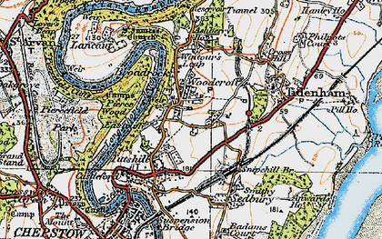 Old map of Woodcroft in 1919