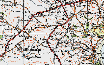 Old map of Wooden in 1922