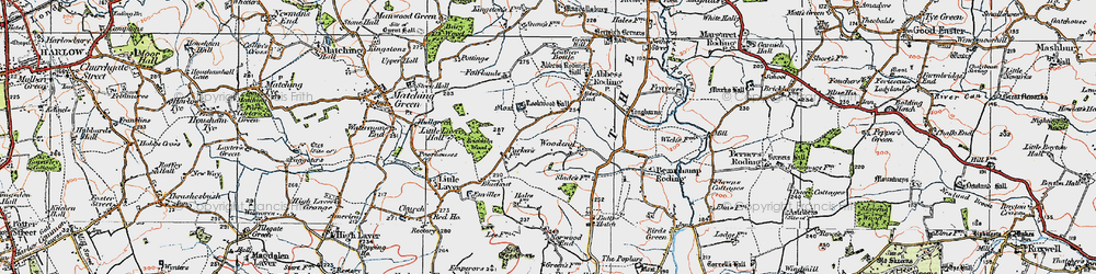 Old map of Woodend in 1919