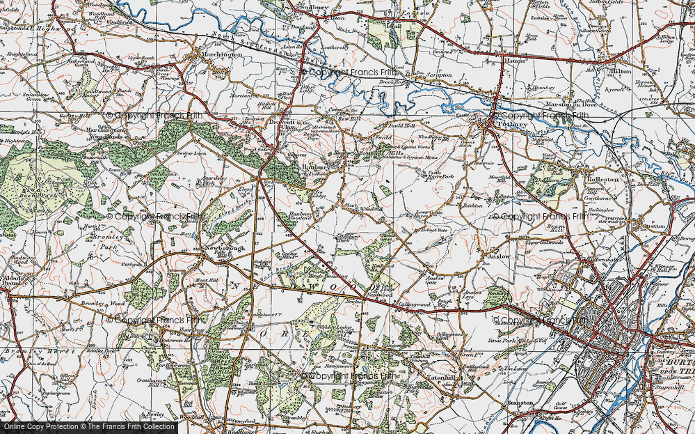 Old Map of Woodend, 1921 in 1921