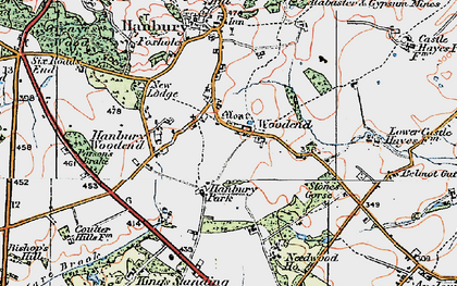Old map of Woodend in 1921