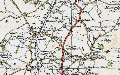 Old map of Woodend in 1925