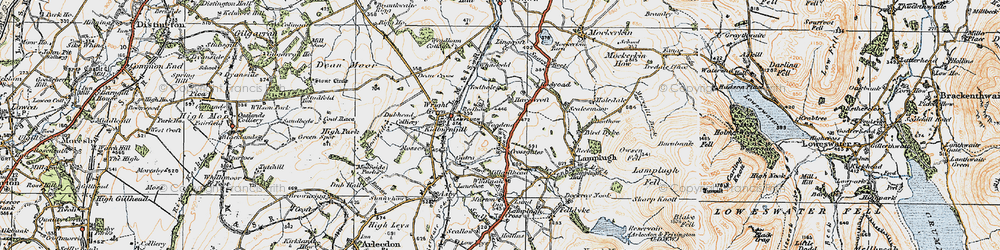 Old map of Woodend in 1925