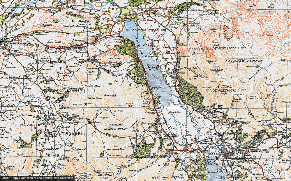 Old Map of Historic Map covering Beck Wythop in 1925