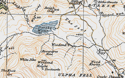 Old map of Woodend in 1925
