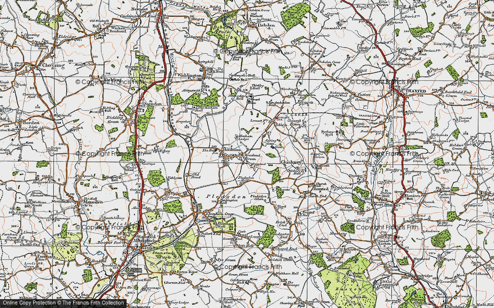 Old Map of Woodend Green, 1919 in 1919