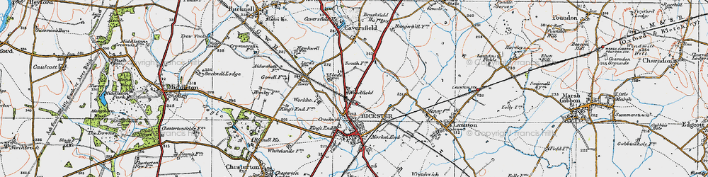 Old map of Woodfield in 1919