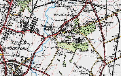 Old map of Woodford Bridge in 1920