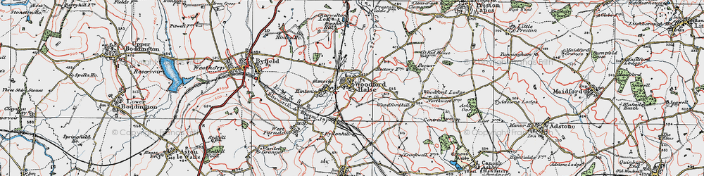 Old map of Woodford Halse in 1919