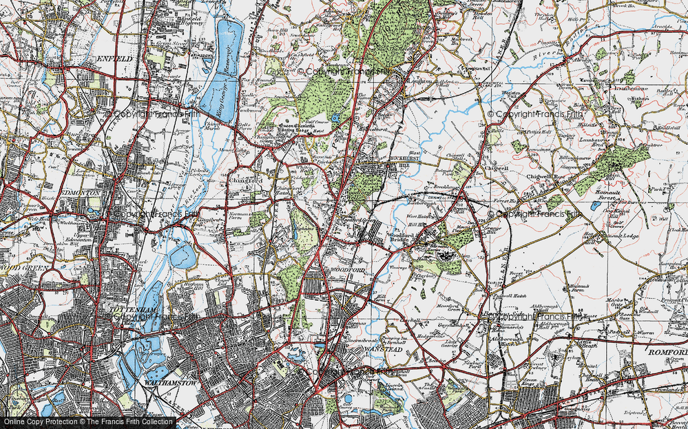 Old Map of Woodford Wells, 1920 in 1920