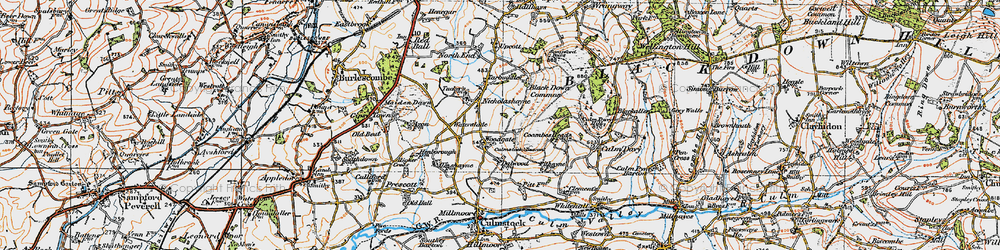 Old map of Woodgate in 1919