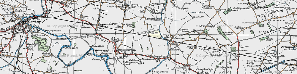 Old map of Babthorpe in 1924