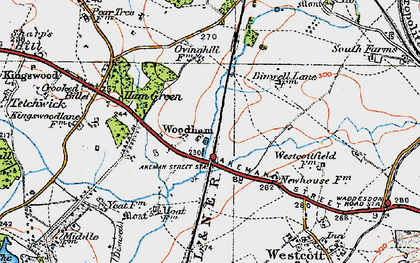 Old map of Woodham in 1919