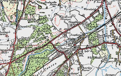 Old map of Woodham in 1920