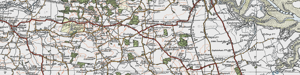 Old map of Woodham Mortimer in 1921