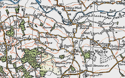 Old map of Woodham Walter in 1921