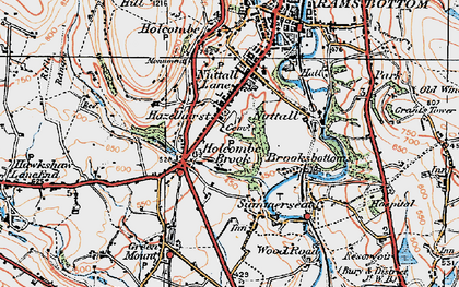 Old map of Woodhey in 1924
