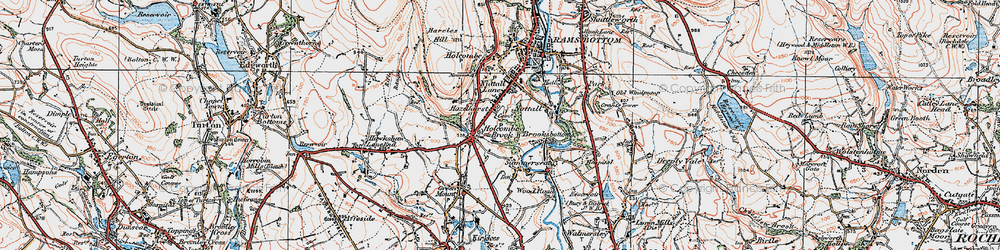 Old map of Woodhey in 1924