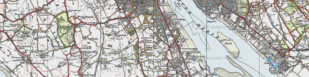 Old map of Woodhey in 1924