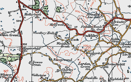Old map of Woodhey Green in 1921
