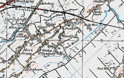 Old map of Woodhill in 1919
