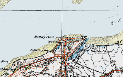 Old map of Woodhill Bay in 1919