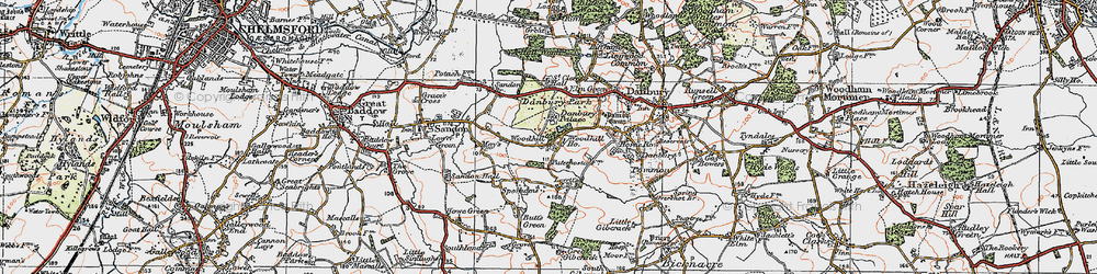 Old map of Woodhill in 1921