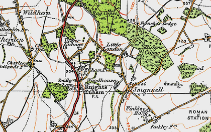 Old map of Woodhouse in 1919