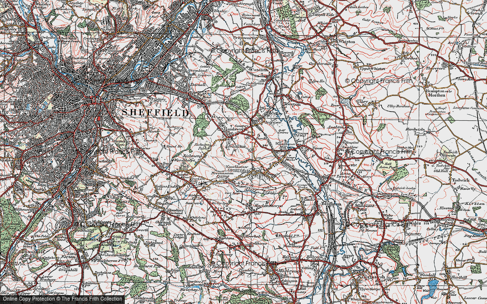 Old Map of Woodhouse, 1923 in 1923