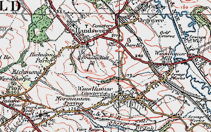 Old map of Woodhouse in 1923