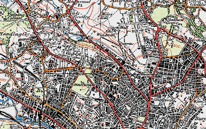 Old map of Woodhouse in 1925