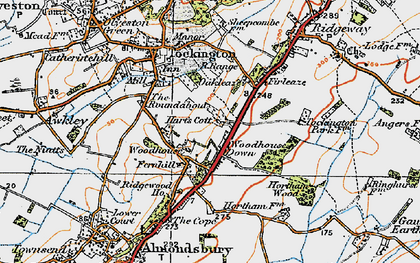 Old map of Woodhouse Down in 1919