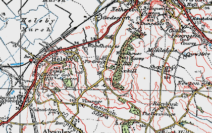 Old map of Woodhouses in 1923
