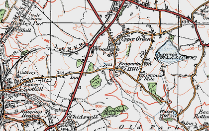 Old map of Woodkirk in 1925